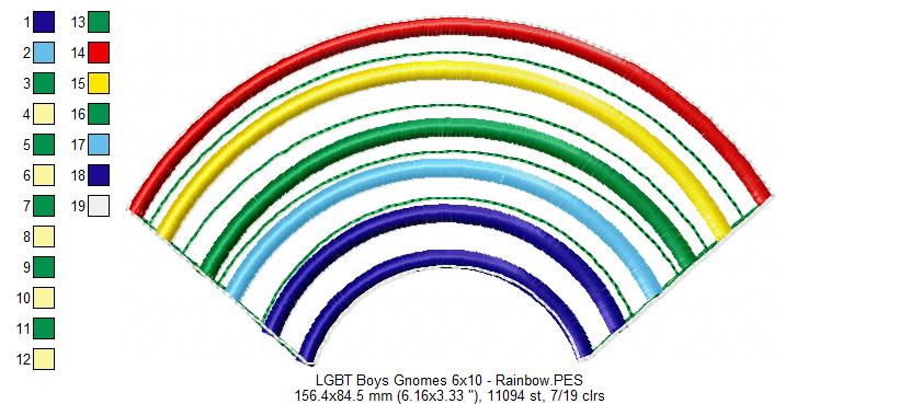 LGBT Gnome Couple Ornament - ITH Project - Machine Embroidery Design