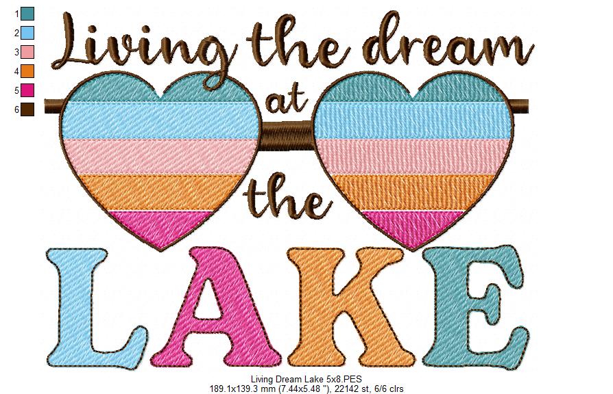 Living the Dream at the Lake - Fill Stitch - Machine Embroidery Design