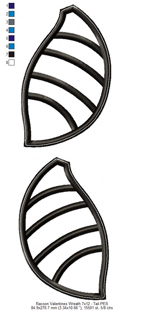 Love Racoon Wreath - ITH Project - Machine Embroidery Design