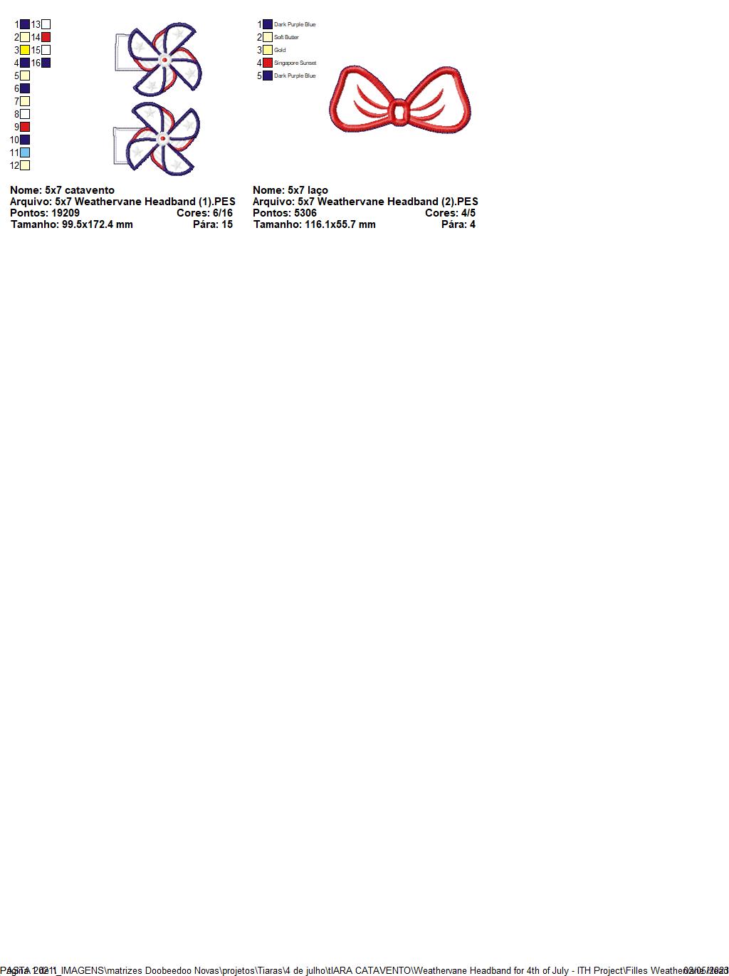 Weathervane Headband for 4th of July - ITH Project - Machine Embroidery Design