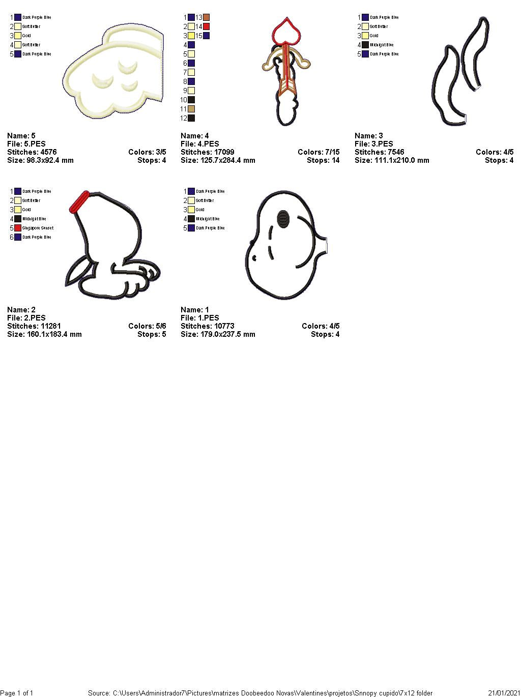 White Dog Cupid - ITH Project - Machine Embroidery Design