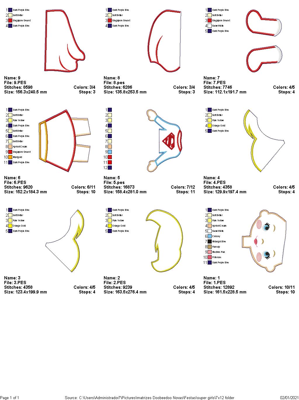 Supergirl Ornament - ITH Project - Machine Embroidery Design