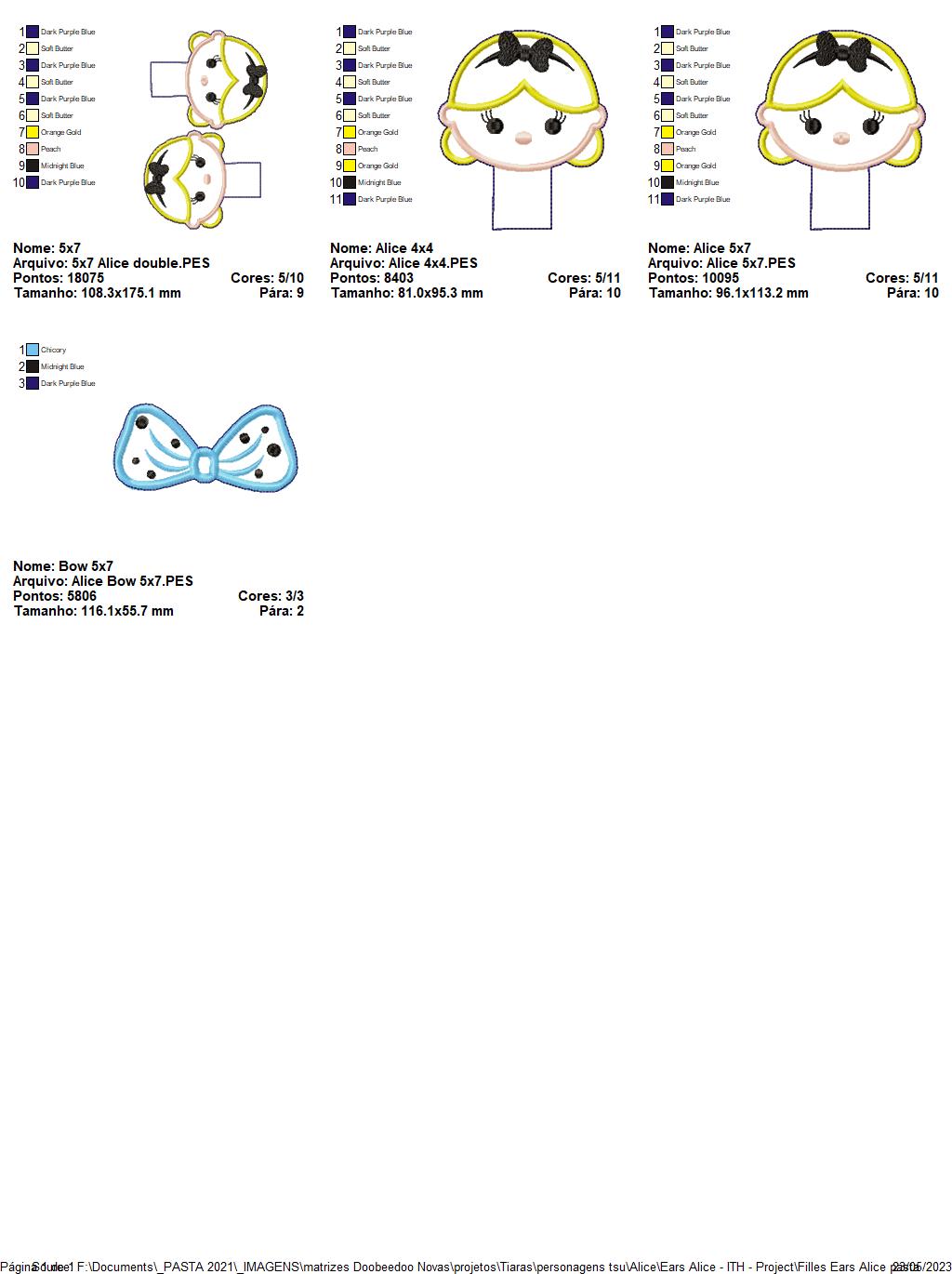 Alice Ears Headband - ITH Project - Machine Embroidery Design