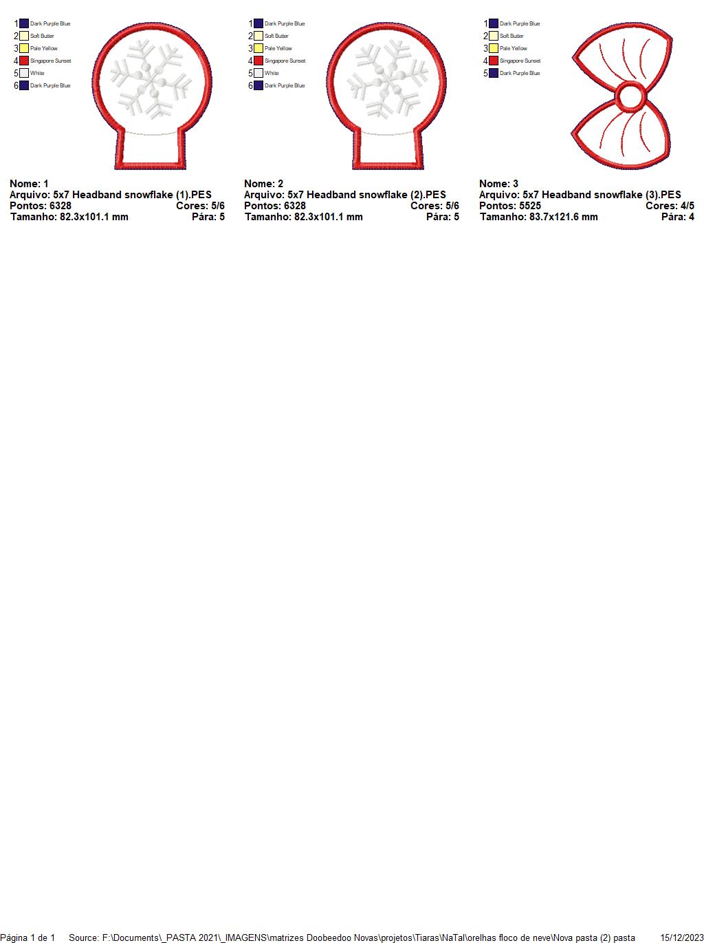 Snowflake Headband - ITH Project - Machine Embroidery Design