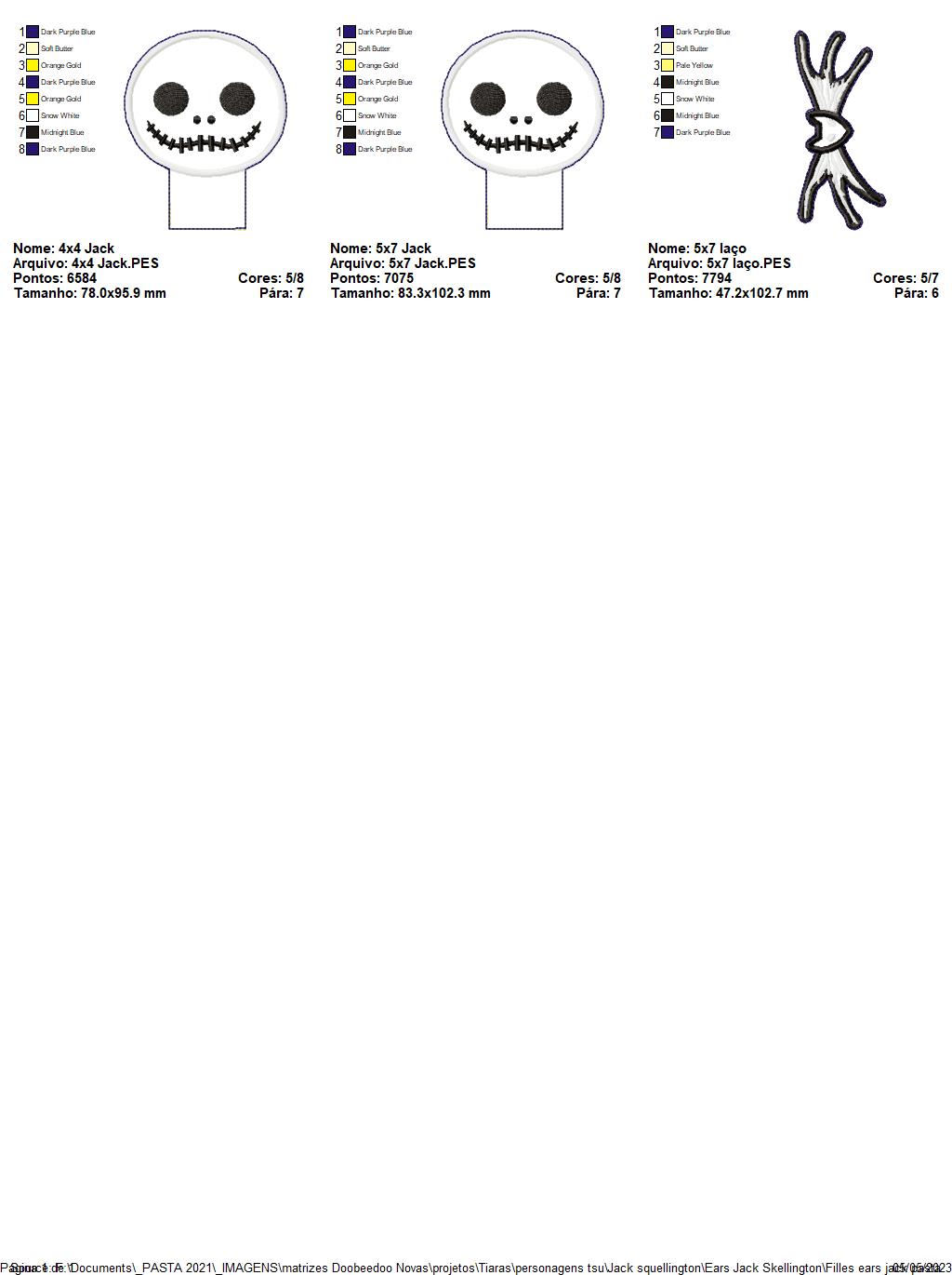 Jack Skellington Ears Headband - ITH Project - Machine Embroidery Design