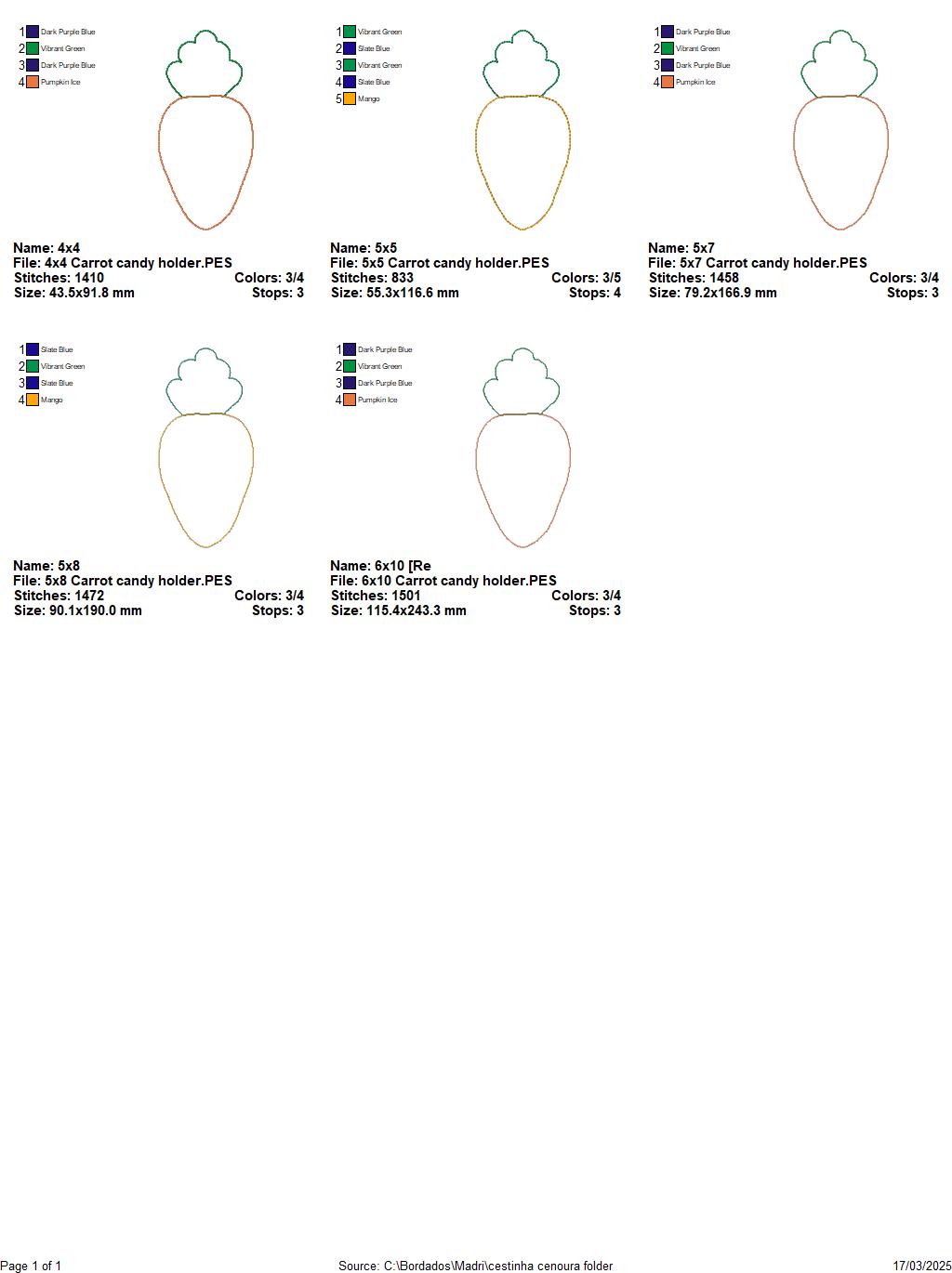 Cute Carrot Candy Bag - ITH Project - Machine Embroidery Design