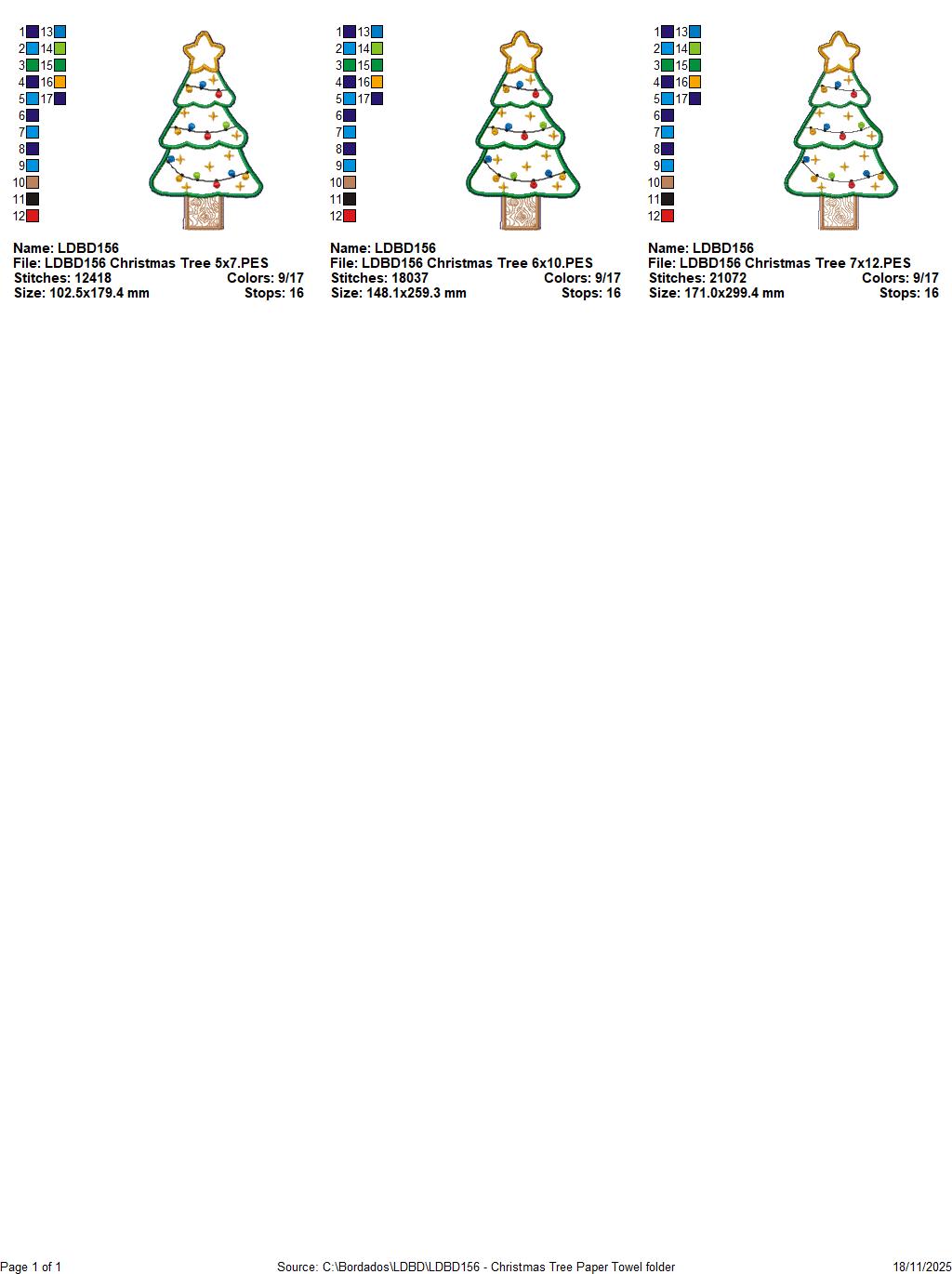 Christmas Tree Paper Towel Holder Cover – ITH Project – Machine Embroidery Design