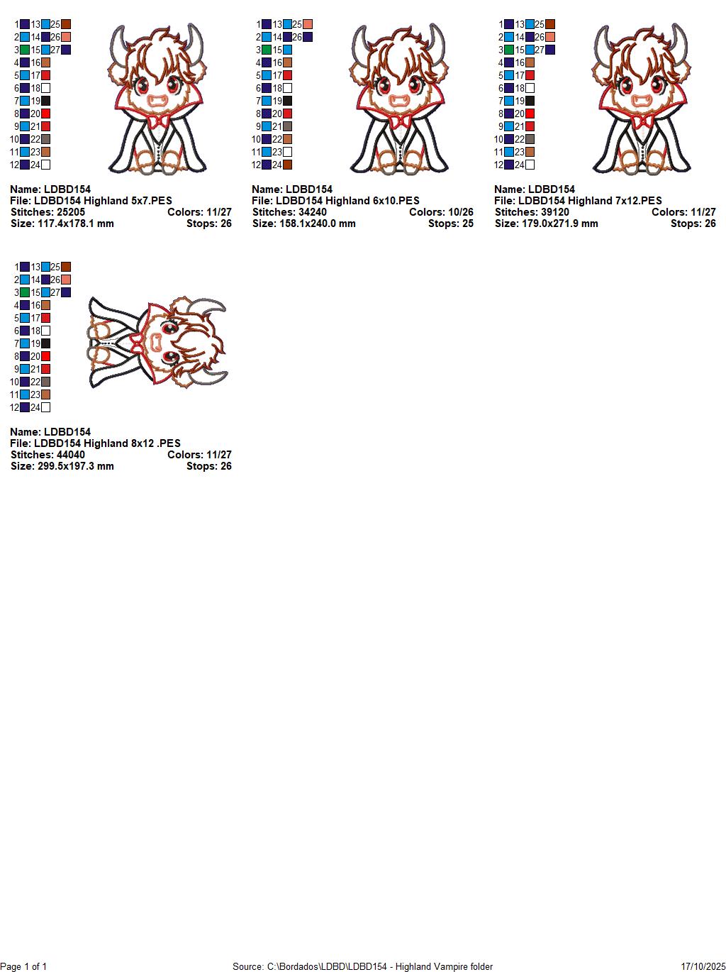 Dracula Hisghland Cow Paper Towel Holder Cover – ITH Project – Machine Embroidery Design