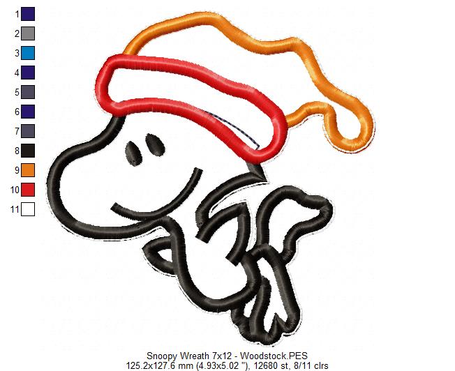 Snoopy Fall Wreath - ITH Project - Machine Embroidery Design