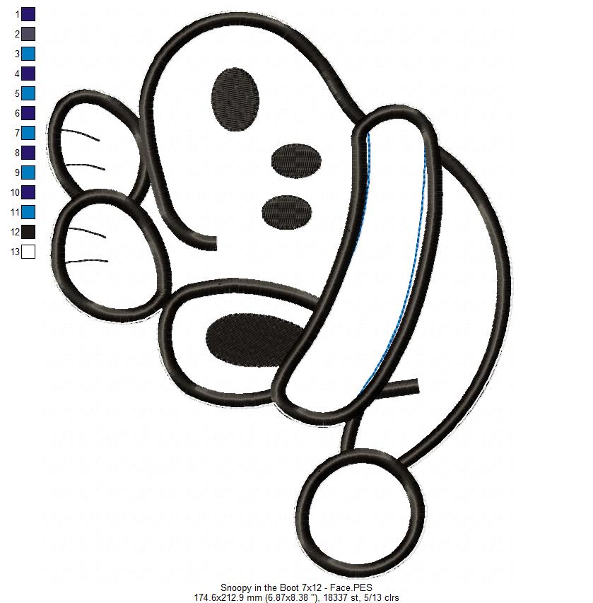 Snoopy in the boot - ITH Project - Machine Embroidery Design