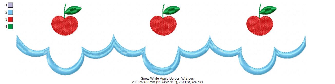 Princess Snow White and Border - Fill Stitch