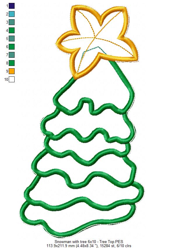 Snowman and Christmas Tree - ITH Project - Machine Embroidery Design