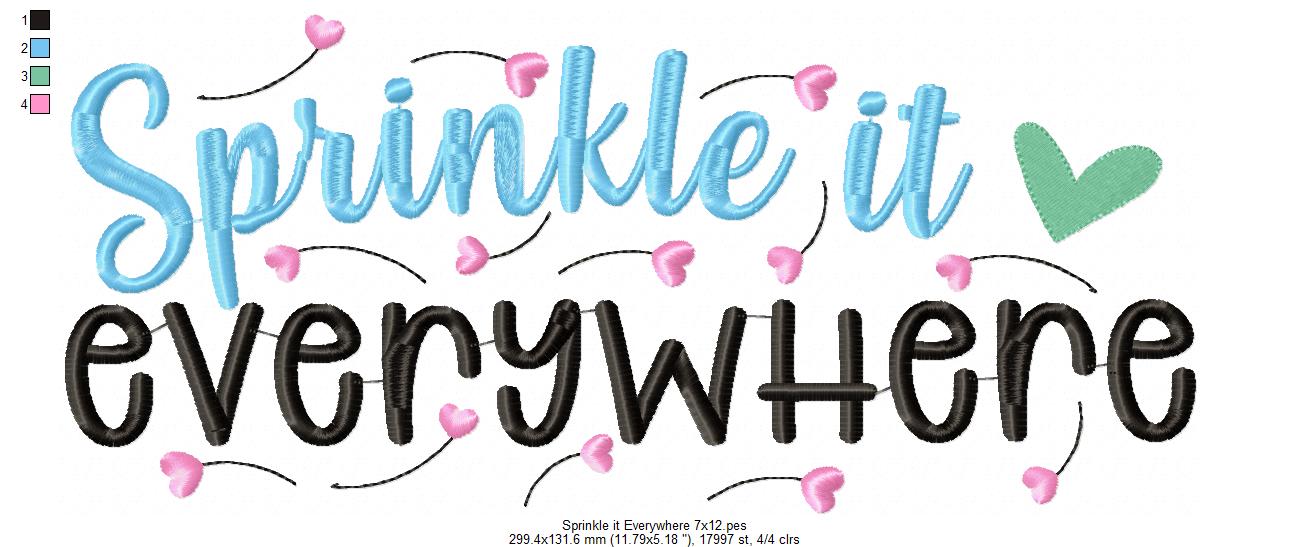 Kindness is Free ... Sprinkle it Everywhere - Fill Stitch - Set of 2 designs - Machine Embroidery Design