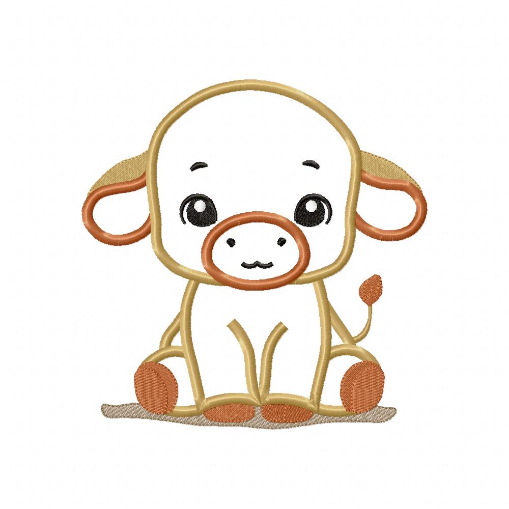 Little Swiss Cow - Applique - Machine Embroidery Design
