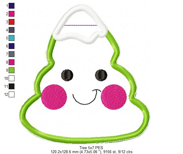 Cute Tree Ornaments Set - ITH Project - Machine Embroidery Design