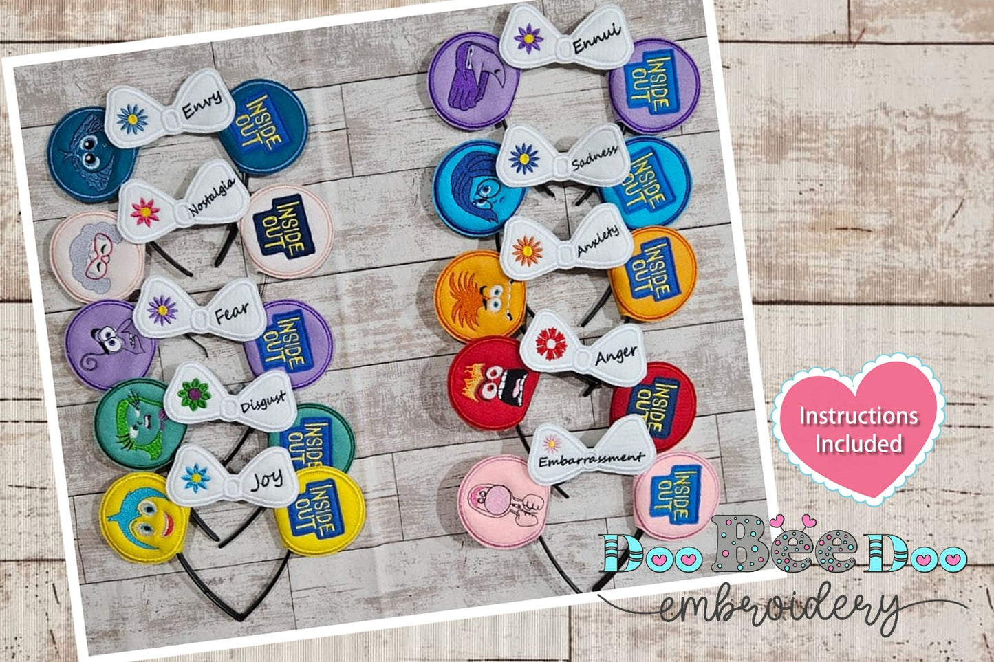 Headband Inside Out Set of 10 Designs - ITH Project - Machine Embroidery Design