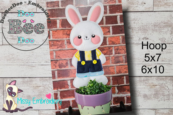 Easter Bunny Cute Jeans - ITH Project - Machine Embroidery Design