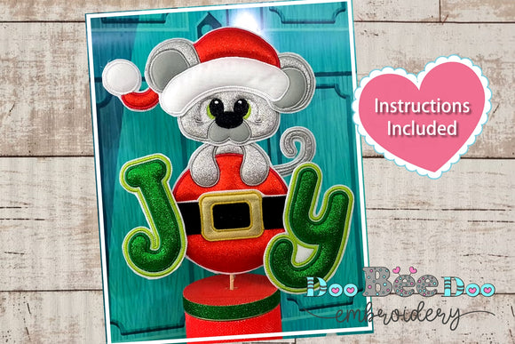 Christmas Mouse Joy - ITH Project - Machine Embroidery Design