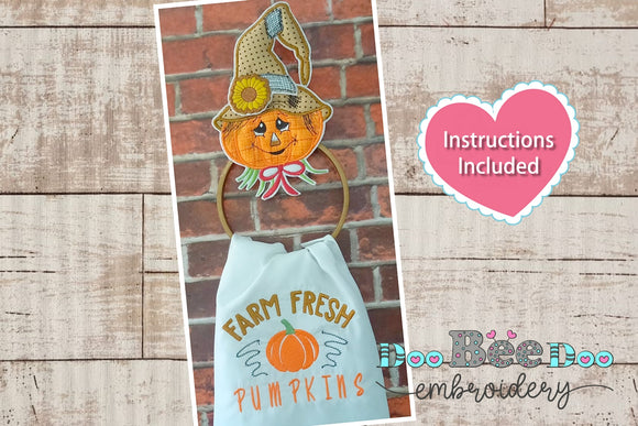 Scarecrow Dish Towel Holder - ITH Project - Machine Embroidery Design