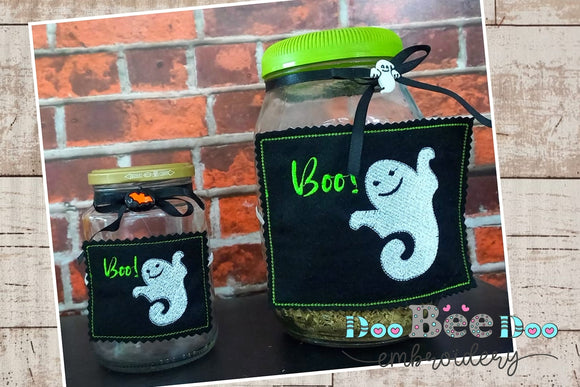 Boo Ghost Label - ITH Project - Machine Embroidery Design