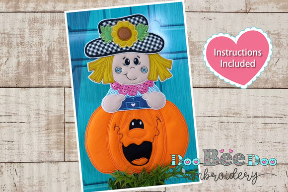 Scarecrow with Pumpkin - ITH Project - Machine Embroidery Design