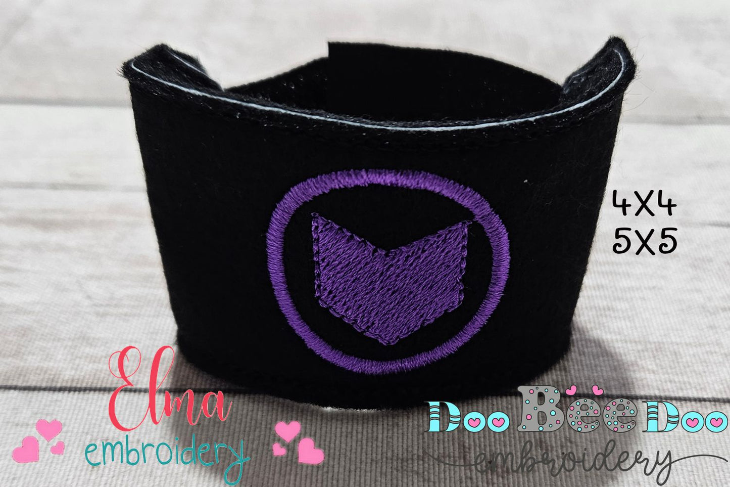 Super Archer Power! Hawkeye ITH Set – Mask and Bracelet – Machine Embroidery Design