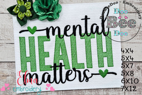 Mental Health Matters - Rippled Stitch - Machine Embroidery Design