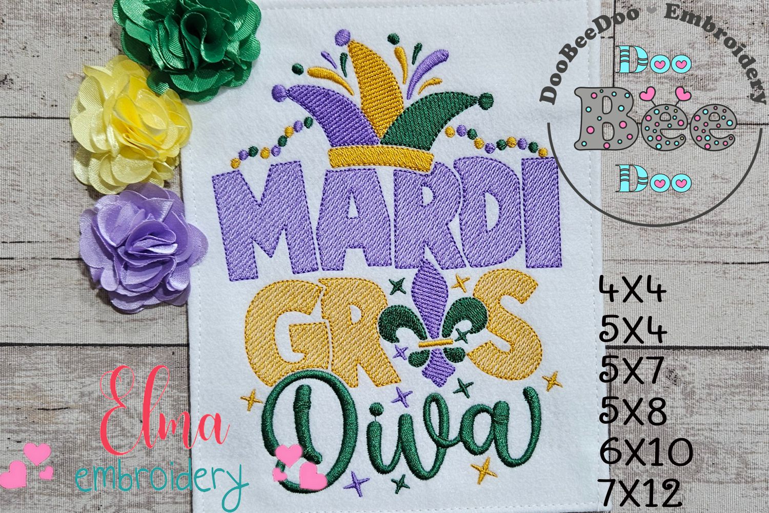 Mardi Gras Diva - Fill Stitch - Machine Embroidery Design – DooBeeDoo ...