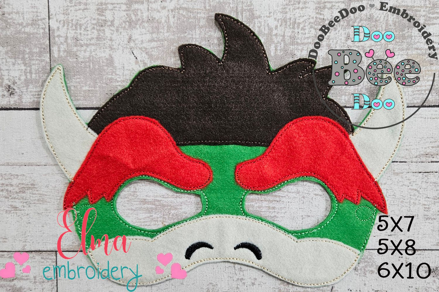 Bowser Super Mario Mask ITH Project - Applique - Machine Embroidery Design