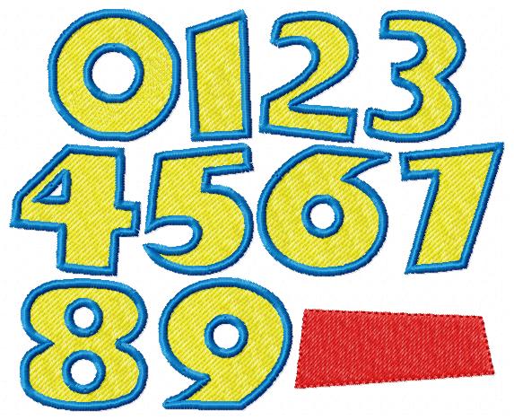 Toy Story Alphabet and Numbers - Fill Stitch - Machine Embroidery Design