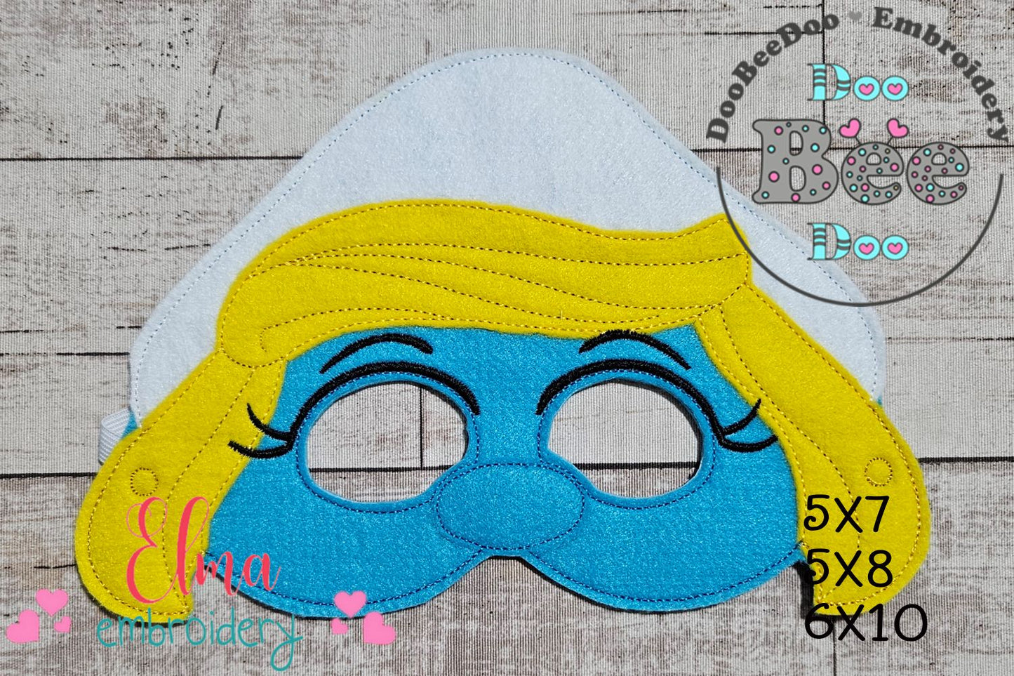 Smurfette Mask – Appliqué – ITH Project
