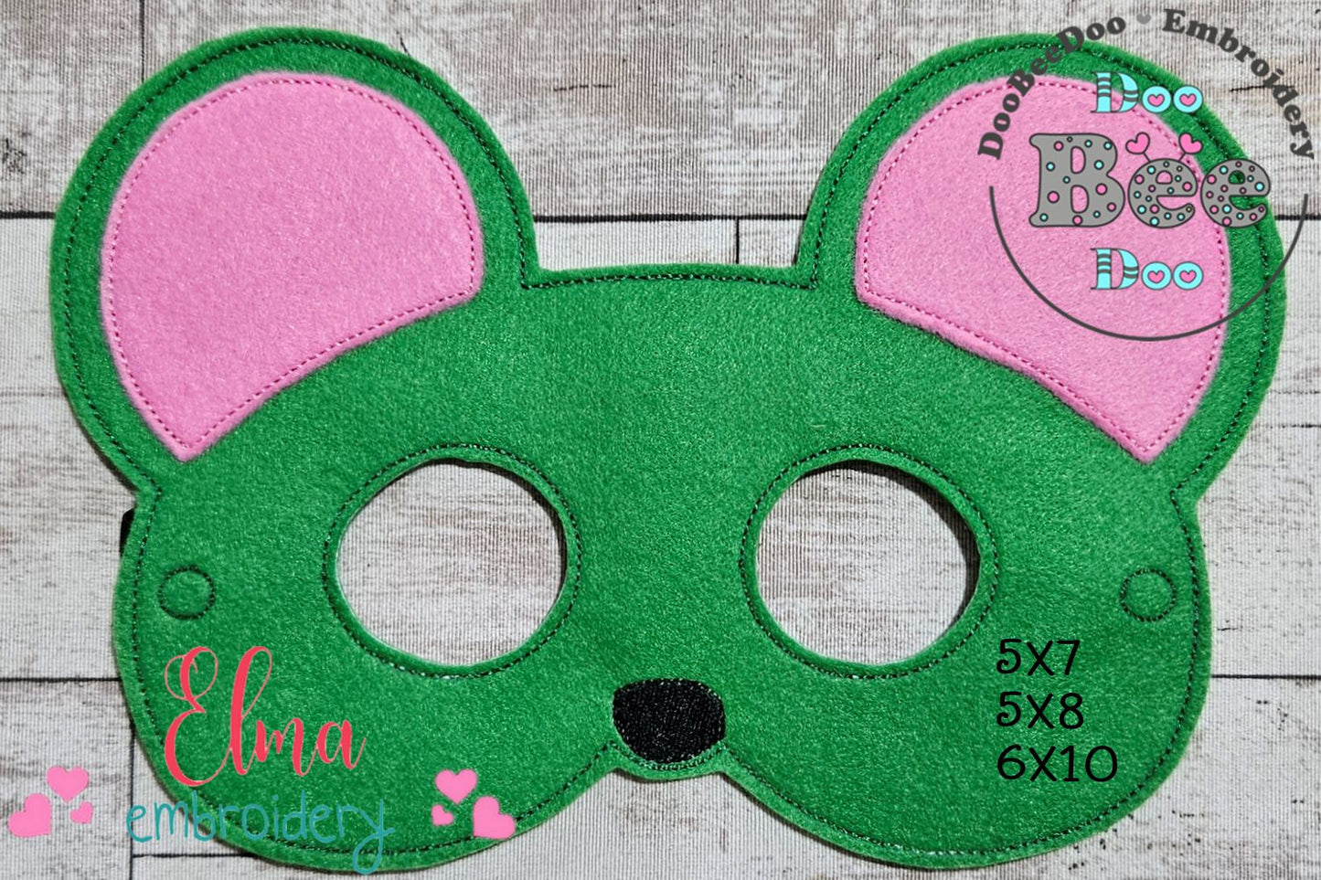SuperKitties Mr. Greenie Mask – Appliqué – ITH Project