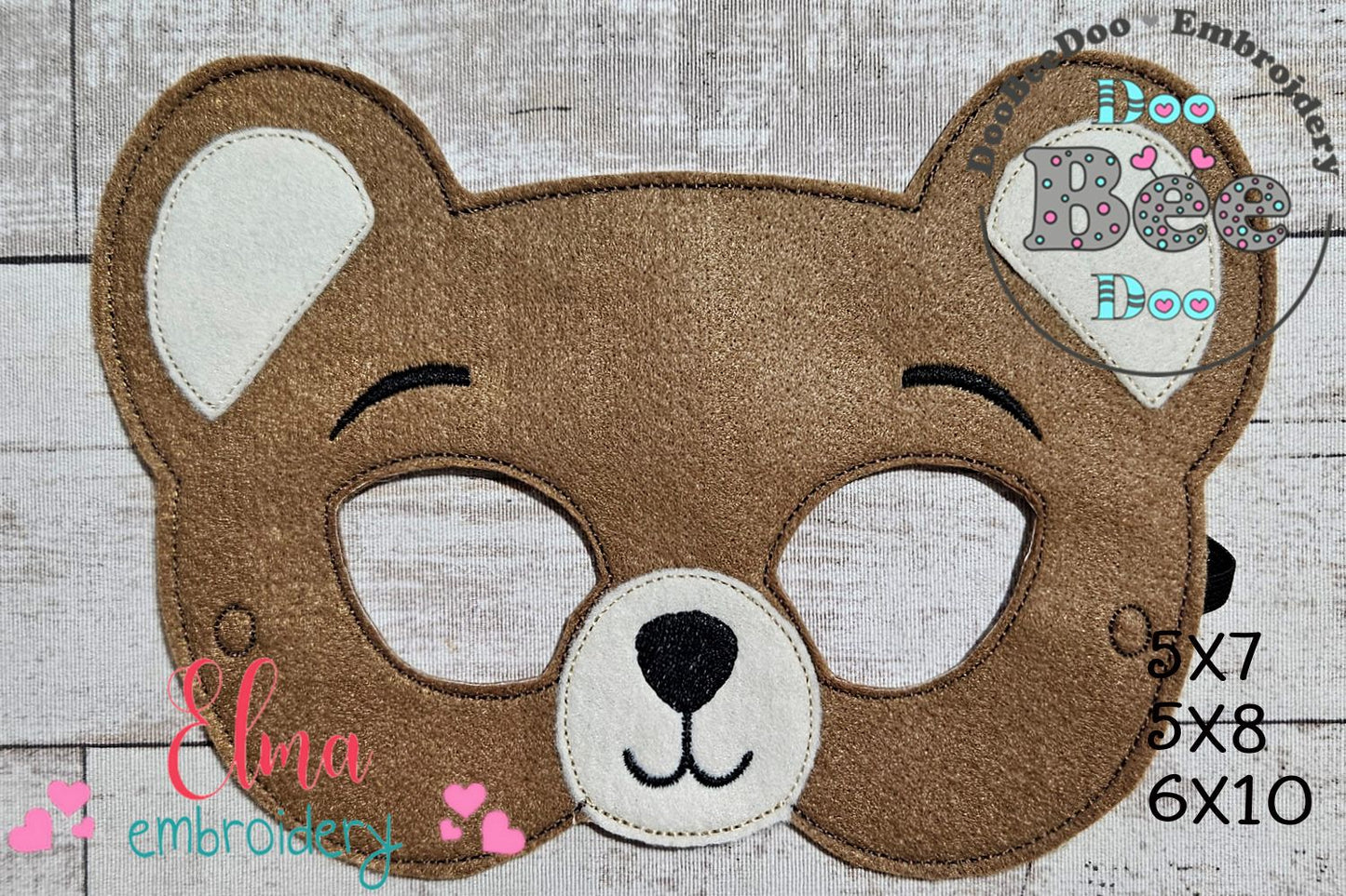 Teddy Bear Mask – Appliqué – ITH Project 🧸✨