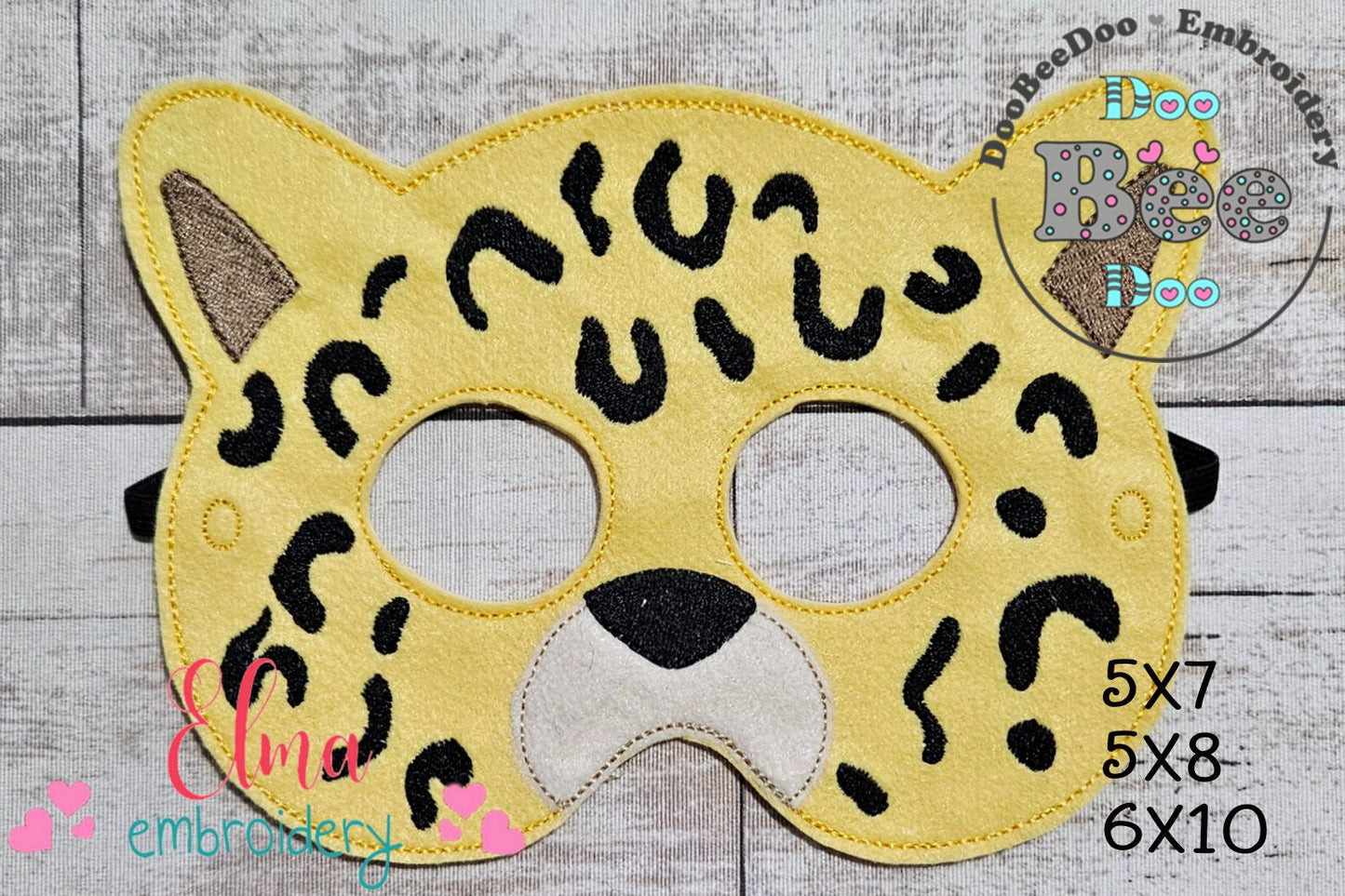 Cheetah (Jaguar) Mask – Appliqué – ITH Project 🐆✨