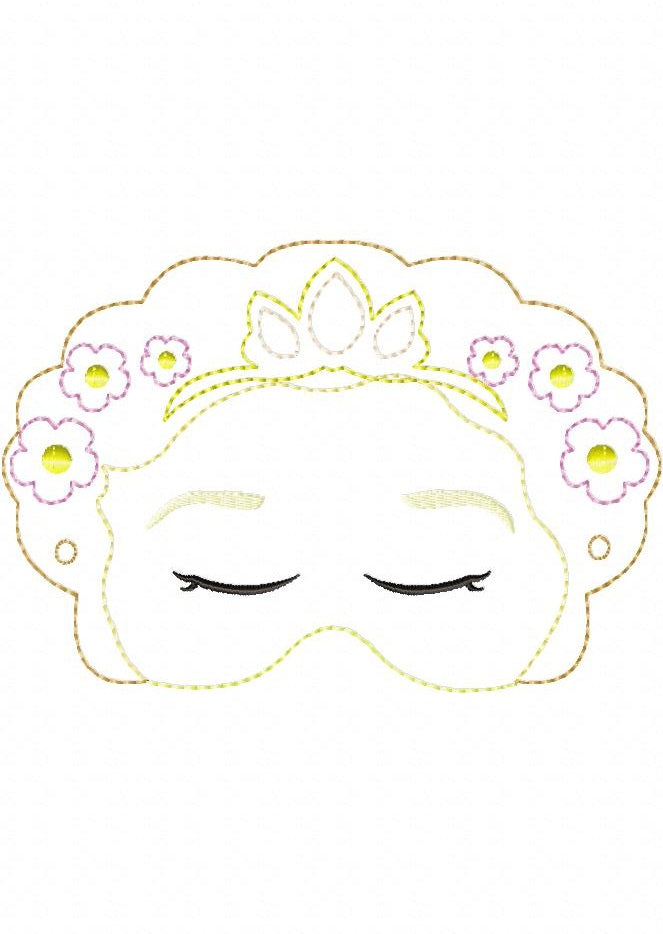 Princess Rapunzel Sleep Mask - ITH Project - Machine Embroidery Design