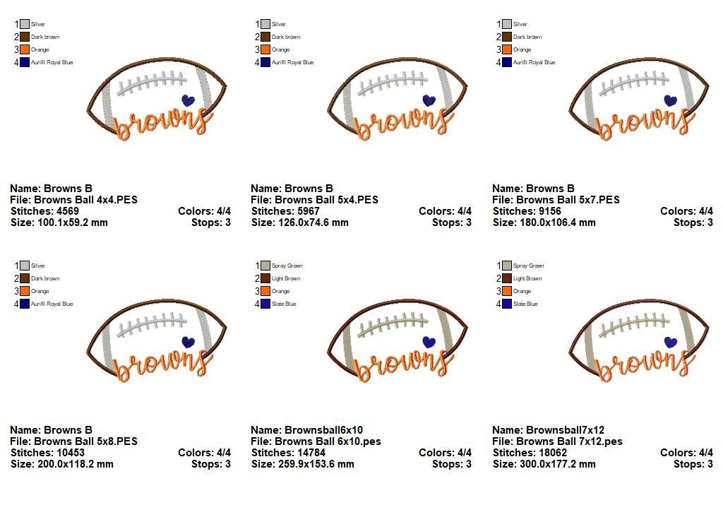 Browns Football - Satin Stitch – Machine Embroidery Design