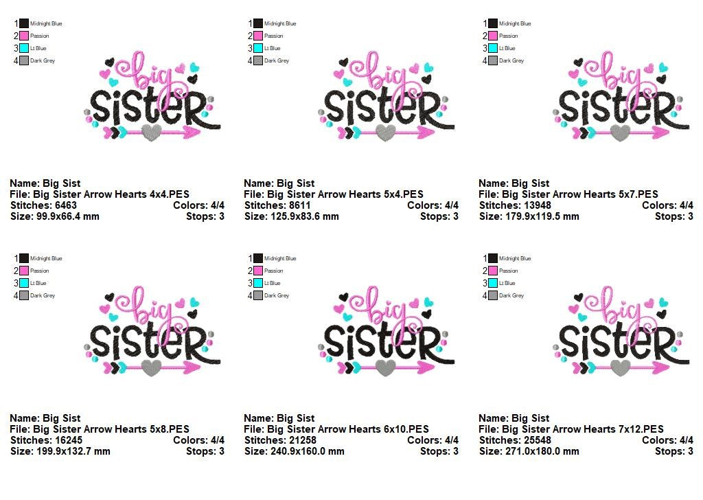 Big Sister – Fill Stitch – Machine Embroidery Design