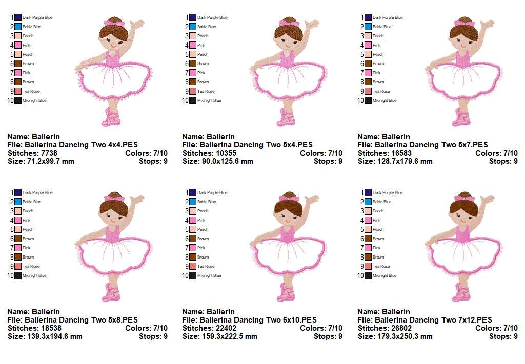 Tiny Twirls Ballerina Duo - Appliqué - Machine Embroidery Design