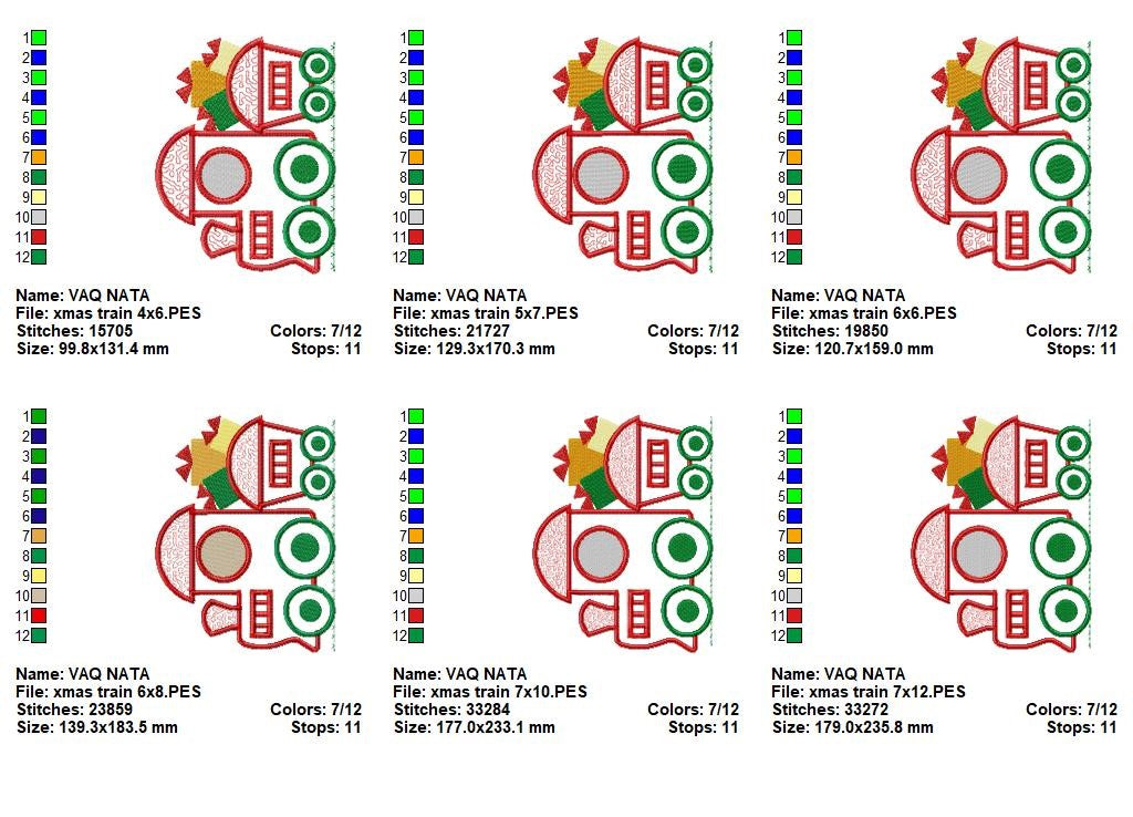 Festive Christmas Train with Gifts – Appliqué – Machine Embroidery Design
