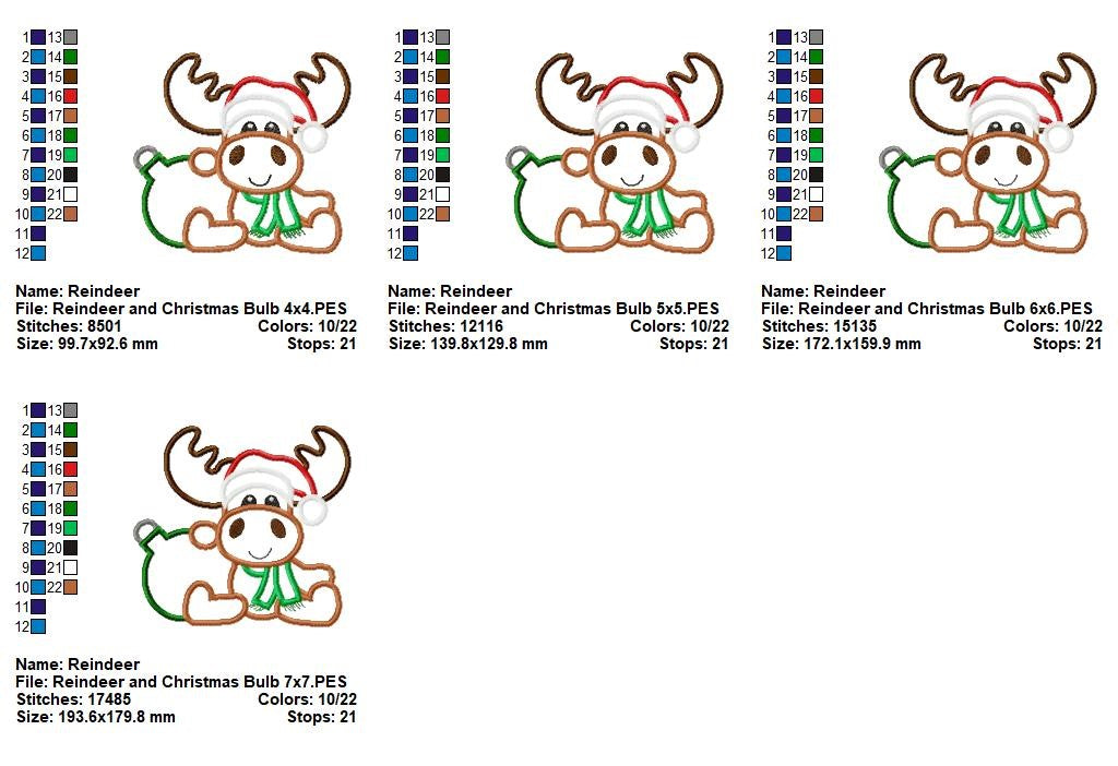 Christmas Moose & Ornament - Appliqué - Machine Embroidery Design