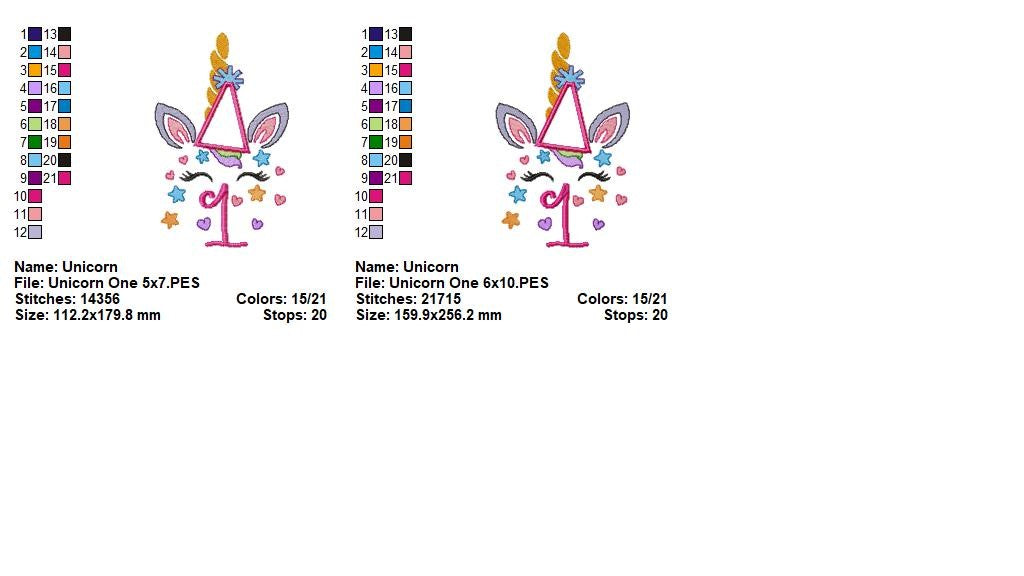 Magical Unicorn First Birthday - Applique - Machine Embroidery Design