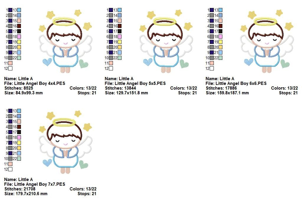 Heavenly Little Angel - Applique - Machine Embroidery Design