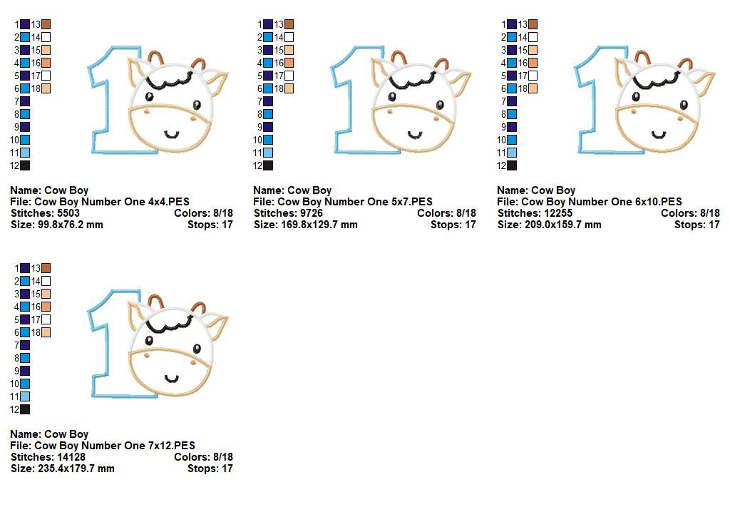Sweet Cow Number One - Applique - Machine Embroidery Design