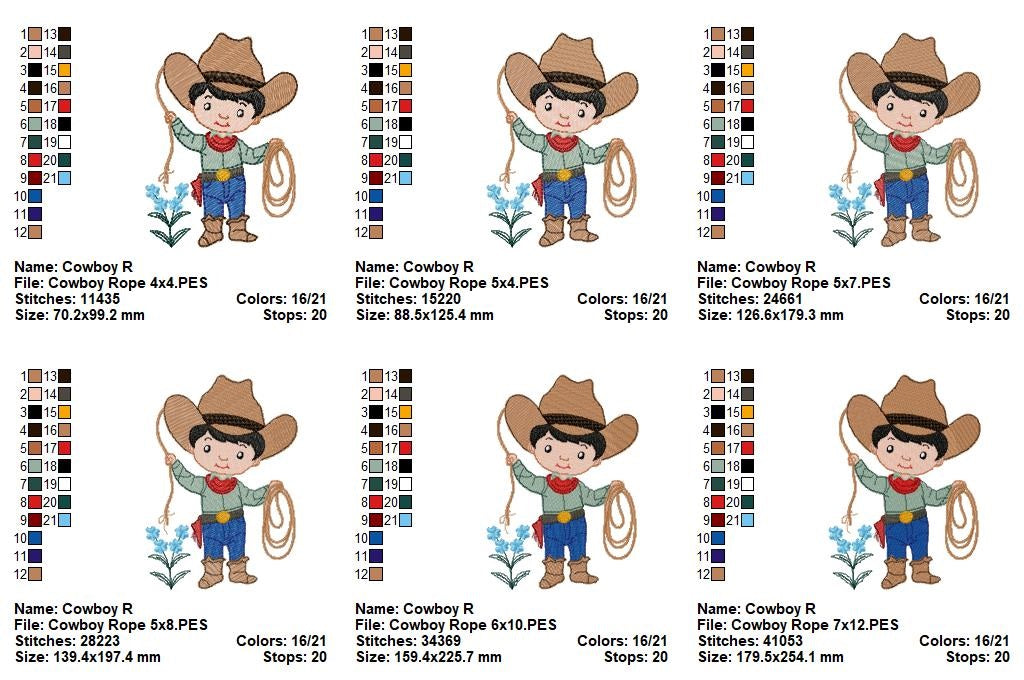 🌵 Western Kids Collection – Fill Stitch – Machine Embroidery Design