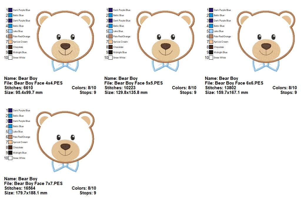 Little Gentleman Bear - Appliqué - Machine Embroidery Design