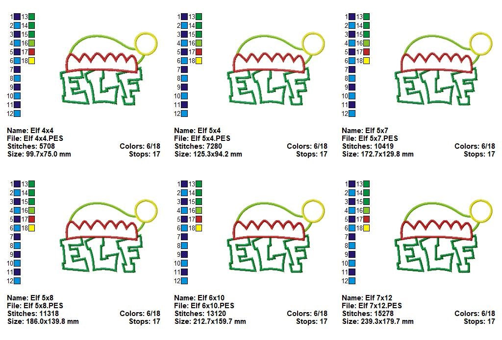 Festive Elf Letters - Appliqué - Machine Embroidery Design