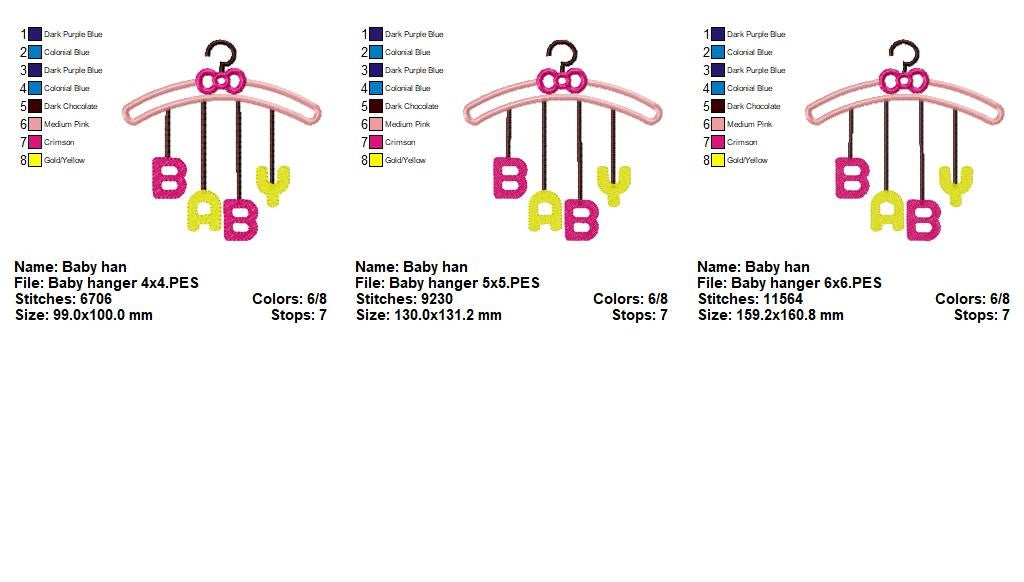 Baby Hanger – Appliqué – Machine Embroidery Design
