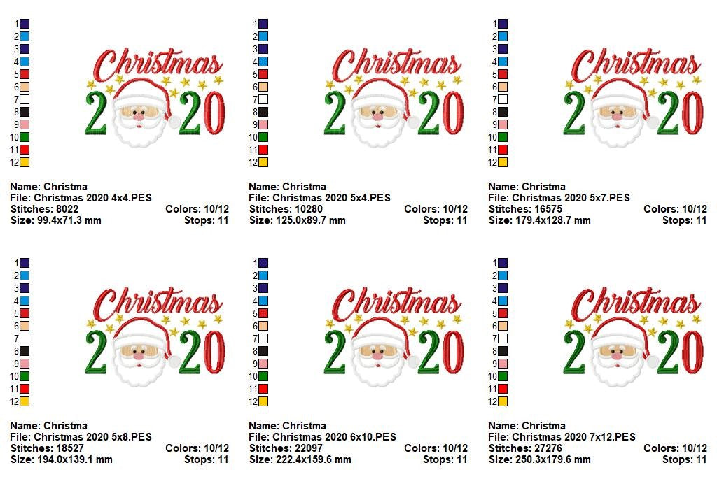 Santa's Christmas 2020 - Appliqué - Machine Embroidery Design