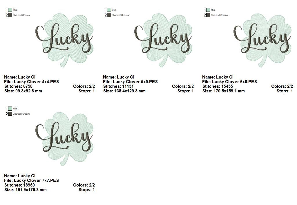 St Patrick's Lucky Clover - Rippled Stitch - Machine Embroidery Design