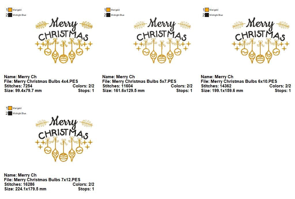 Christmas Ornament Wishes - Satin Stitch - Machine Embroidery Design